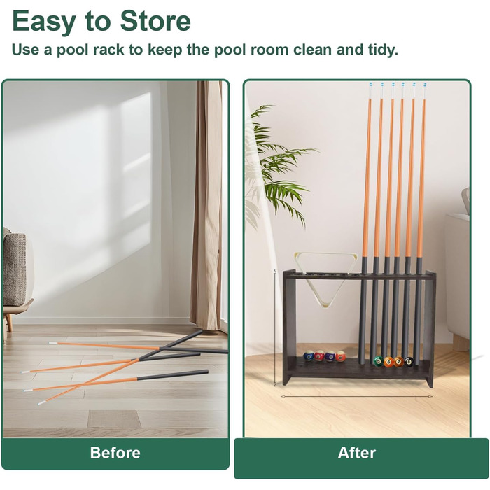 Стенд для київ для більярдних київ, куль та тримачів, дерев'яний, на 16 київ, 8 куль, 2 тримачі, для більярдного залу, клубу
