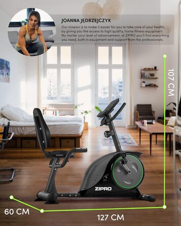 Велотренажер Zipro Easy, магнітний ергометр для дому, до 150 кг, фітнес-велосипед з батарейним живленням