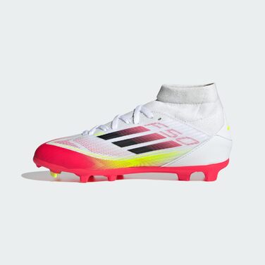 Дитячі футбольні бутси adidas F50 League Mid FG/MG - білі, чорні, жовті (38 2/3 EU)