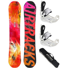 Жіночий комплект для сноубордингу AIRTRACKS Morioirs Lady Flat Rocker 150 см + кріплення Master W Fastec + чохол