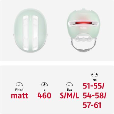 ABUS Stadthelm HUD-Y ACE – стильний велосипедний шолом з візором та магнітним LED-ліхтарем, акумуляторний, для жінок і чоловіків