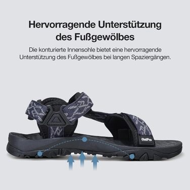 Чоловічі сандалі для трекінгу та пляжу Blau 41 EU: Нековзні, зручні спортивні сандалі