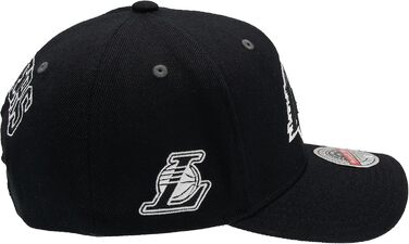 Кепка Mitchell & Ness Curved Classic Red Snapback з логотипом Los Angeles Lakers, чорно-червона, універсальний розмір