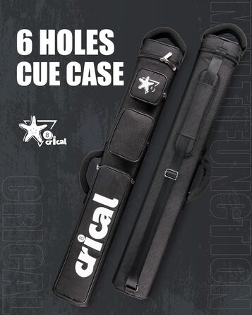 Кейс для більярду CRICAL, 2 x 2 жорсткі чохли для снукеру, з штучної шкіри/оксфордського канвасу (чорний)
