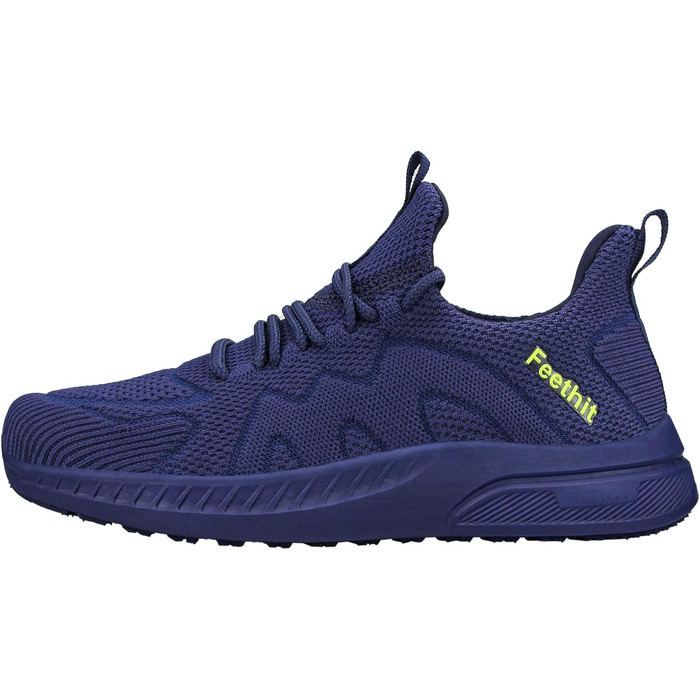 Кросівки Feethit для чоловіків: спортивні, для бігу, тенісу, фітнесу, джогінгу, ходьби. Легкі, дихаючі, повсякденні, для вуличної бігової активності. Розмір 45 EU, темно-синій.
