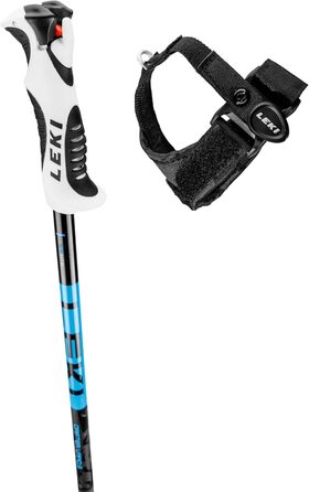Дитячі лижні палиці LEKI Drifter Vario S, 90-120 см, чорні-блакитні-антрацит