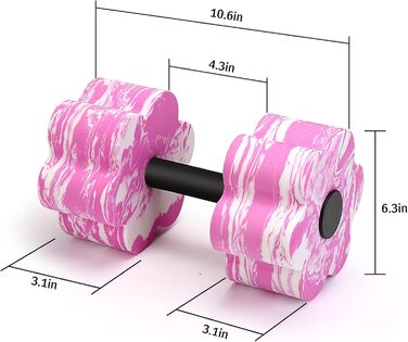 Набір аква-гантелей для плавання, 2 шт. - зелений (рожевий) | Аквафітнес, гідробінго, тренування у басейні