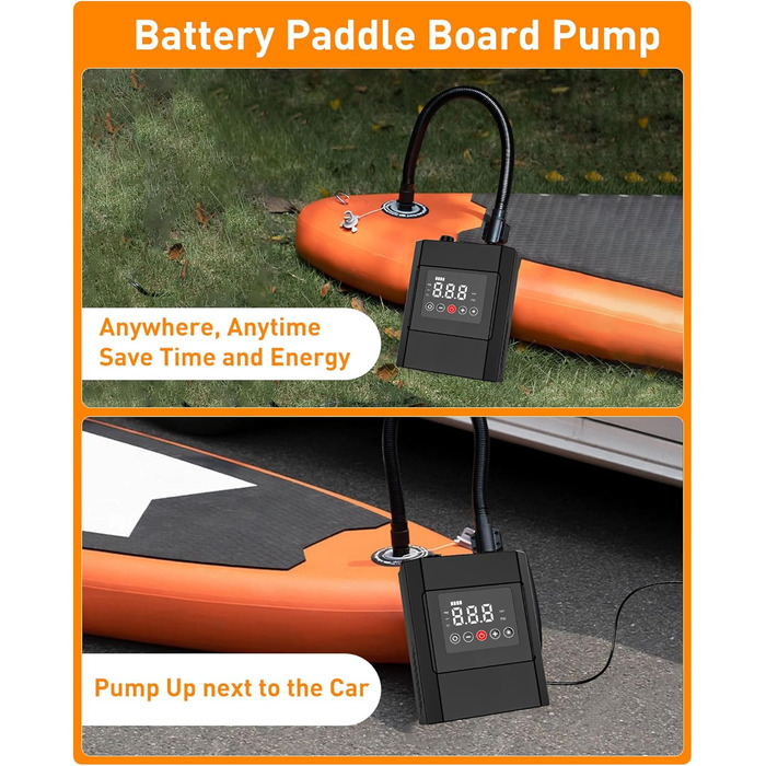 Електричний надувний насос SUP з акумулятором 12000mAh, 20 PSI, для SUP-дошок, човнів, каяків, кайтсерфінгу