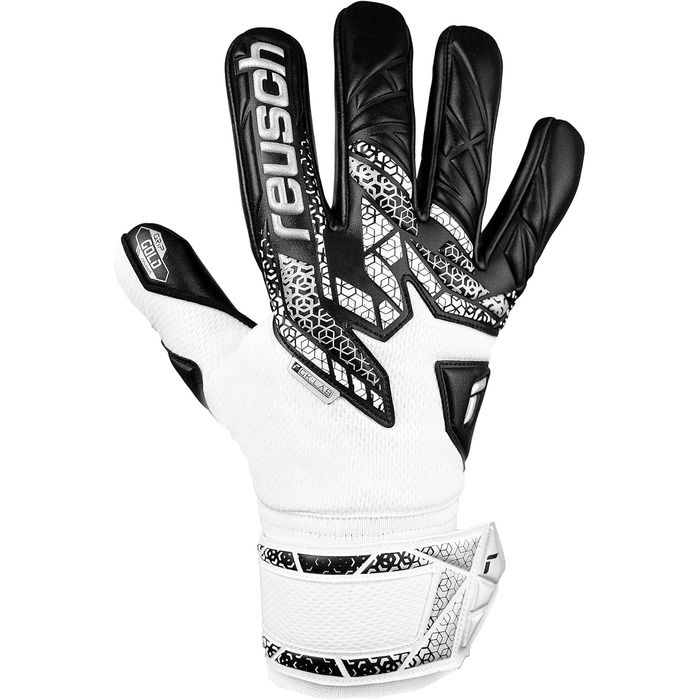 Воротарські рукавички Reusch Attrakt Gold NC 9 – біло-сріблясто-чорні (унісекс, дорослі)