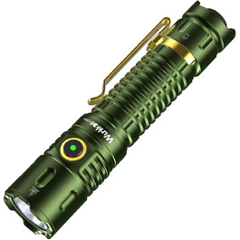Wurkkos TD04 тактичний ліхтарик 3000 люмен, LED, акумуляторний, 8 режимів, IP68, водонепроникний, для активностей на відкритому повітрі та в приміщенні, зелений