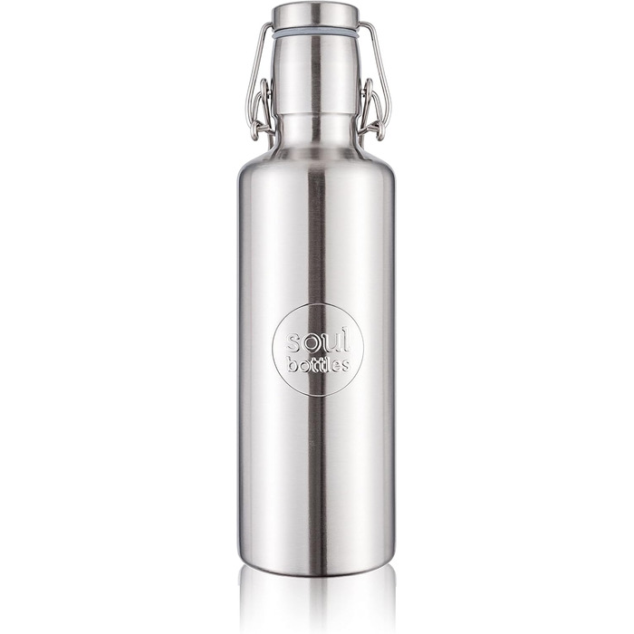 Пляшка для води Soulbottles Steel Light 0,75 л срібляста, з нержавіючої сталі, екологічна, без пластику, герметична