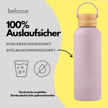 Термос-бутилка beloove з нержавіючої сталі, BPA Free, подвійні стінки, не протікає, для газованої води, стійке до подряпин покриття, 500/750 мл