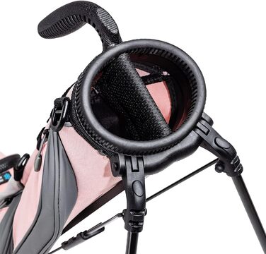 Гольф сумка Sunday Loma: легка сумка з ременем та стійкою – ідеальна для поля, Par 3 та Executive курсів, 79 см, рожево-сіра