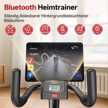 Велотренажер горизонтальний JOROTO JH30/JH30PRO Bluetooth магнітний до 136 кг з LCD дисплеєм та регульованим сидінням для кардіо