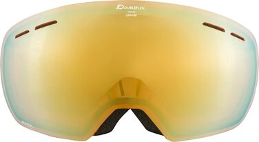 ALPINA GRANBY Q-LITE – Дзеркальна лижна маска для дорослих, підсилює контраст, 100% UV-захист, чорний-гарбуз, універсальний розмір