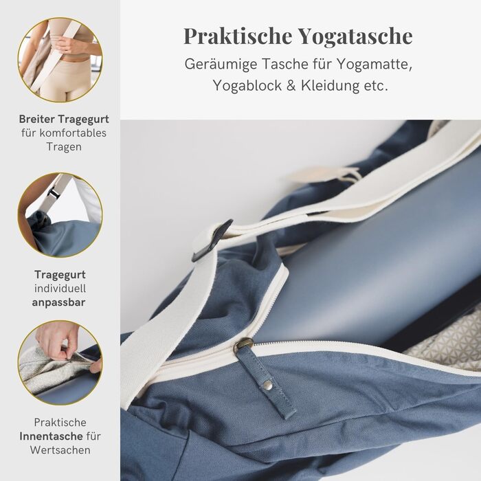 Сумка для йоги Lotuscrafts PUNE з органічної бавовни, фіолетова - для килимка та аксесуарів (72x18x15 см)