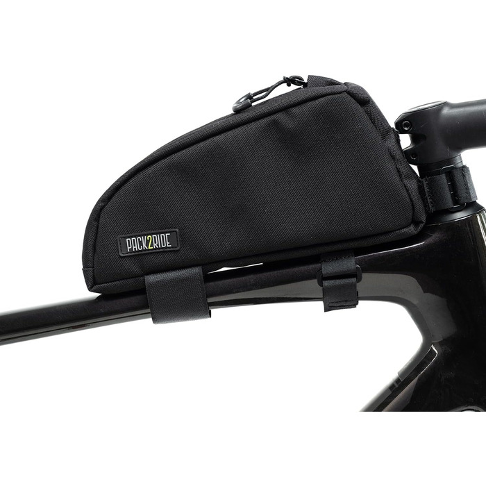 Велосумка PACK2RIDE Onedrop на раму, водостійка Cordura, 1.2 л, чорна – верхня трубка, для велоподорожей, байкпакінг
