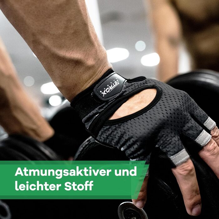 Спортивні рукавички NetroxSports з додатковим зчепленням - для тренувань, велосипеда, фітнесу, залу - чорні, XL (чоловічі та жіночі)