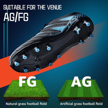 Дитячі футбольні бутси Littleplum - Outdoor, Athletic, Soccer, блакитний та зелений (36 EU, A Schwarz Blau)