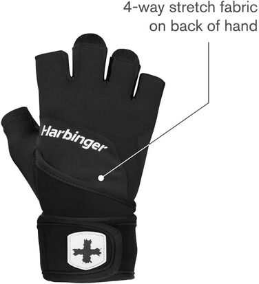 Рукавички для важкої атлетики Harbinger Training Grip з фіксацією зап'ястя, унісекс