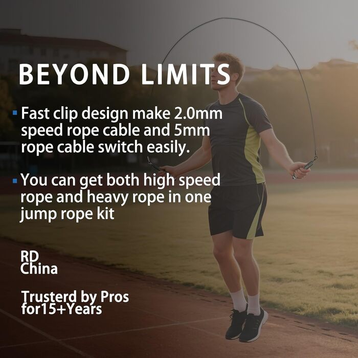 Стрибкове канат MOGOLD зі швидкими пружинами та вагами, змінні 2 мм та 5 мм подвійні канати, система швидкого кріплення для CrossFit, Double Unders, HIIT – регульоване 3–3 м швидке канат для чоловіків/жінок/дітей, чорний