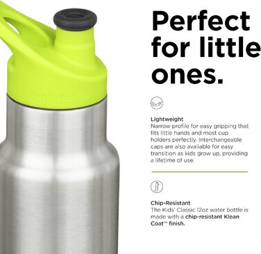 Універсальна пляшка Klean Kanteen Classic Sport для дорослих, спортивна, нержавіюча сталь