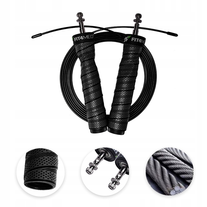 Стрибальний канат Fit4Med із пластику, 300 см, червоний