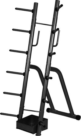 Стійка для гантелей GORILLA SPORTS, сталева, чорна, 70x80x170 см, до 300 кг — стійка для гантелей, дисків, штанги