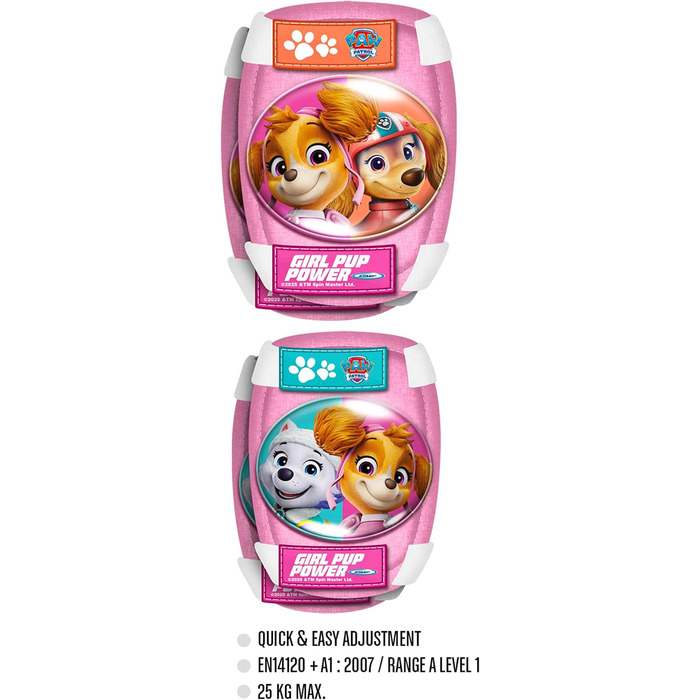 Дитячий захисний комплект Paw Patrol: рожевий шолом, наколінники й налокітники для дівчаток
