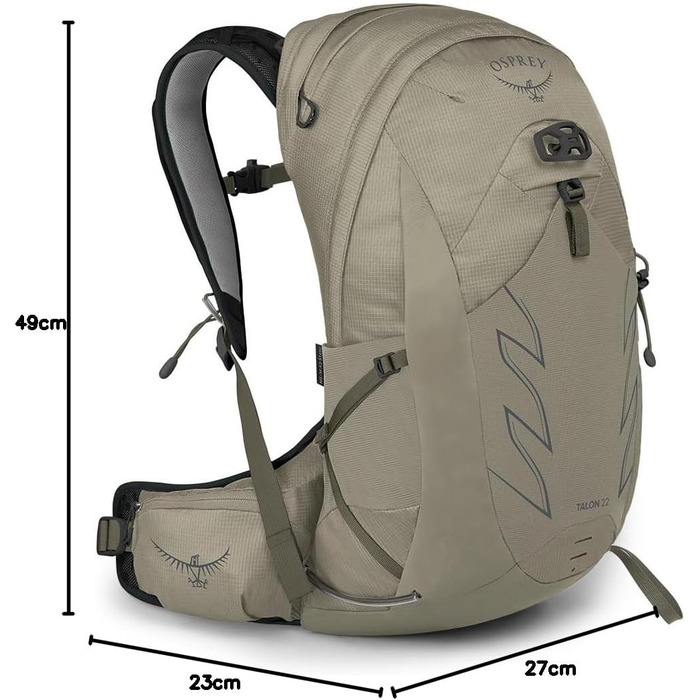 Чоловічий туристичний рюкзак Osprey Talon 22 л з поясом S-M, Sawdust/Earl Grey