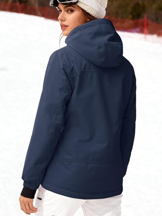 Жіноча водонепроникна куртка для сноубордингу та лижного спорту FREE SOLDIER з флісовою підкладкою та капюшоном. Тепла зимова куртка FREE SOLDIER для жінок, Mitternachtsmarineblau (L)