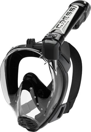 Маска для снорклінгу Cressi Duke Full Face - повна маска з трубкою, чорна, S/M