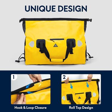 Водонепроникний рюкзак Dry Bag | Водонепроникна сумка-рюкзак для подорожей | Рюкзак-мішок Roll Top, 70L, Blue (Yellow)