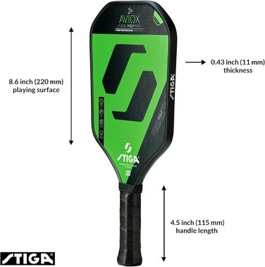 Піклбол ракетка STIGA Aviox Fiber Poly Pro, зелена