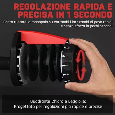 Регульовані гантелі Yaheetech, 15 рівнів, сталь, 2.5 - 24 кг, швидке налаштування, подвійне блокування, неслизькі, для тренажерного залу, дому, офісу