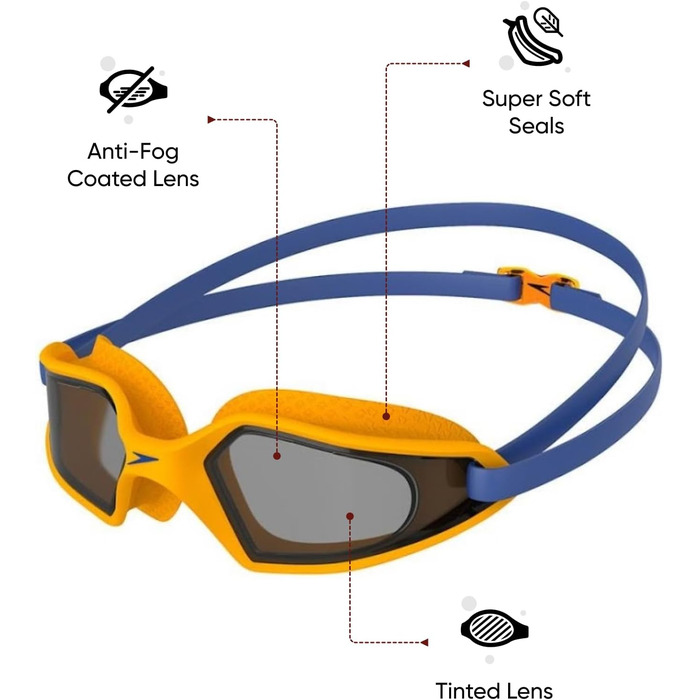 Окуляри для плавання Speedo Hydropulse Junior Ultrasonic/Mango/Smoke (унісекс, дитячі)