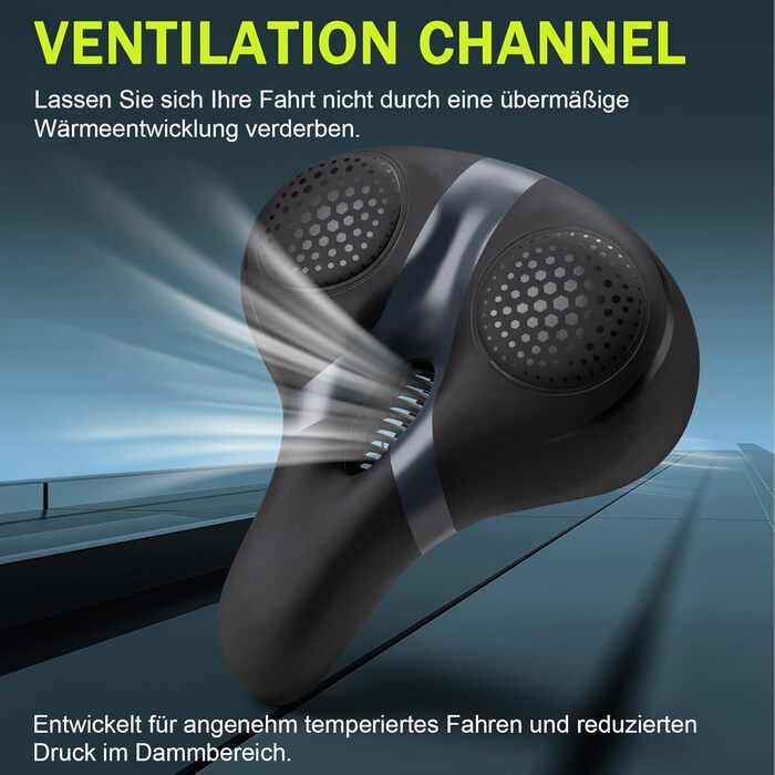 Широке ергономічне сідло для велосипеда: комфортне, дихаюче, з амортизацією. Підходить для чоловіків та жінок, Gravel Bike, MTB, e-MTB