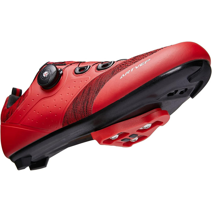 Велосипедні черевики для чоловіків та жінок: MTB, шосе, сумісні з Peloton та Look ARC Delta. Система кріплення Look SPD, SPD-SL, Delta. Розмір 42 EU, червоний колір