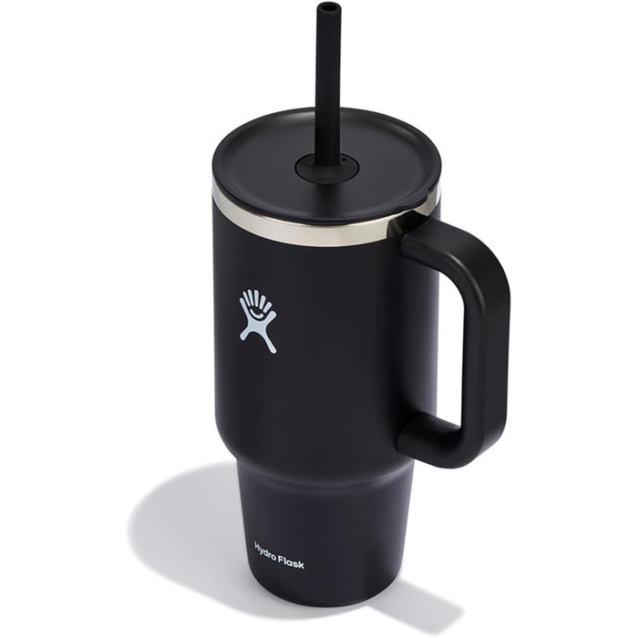 Термокружка Hydro Flask 946 мл із соломинкою, нержавіюча сталь, вакуумна ізоляція, чорна