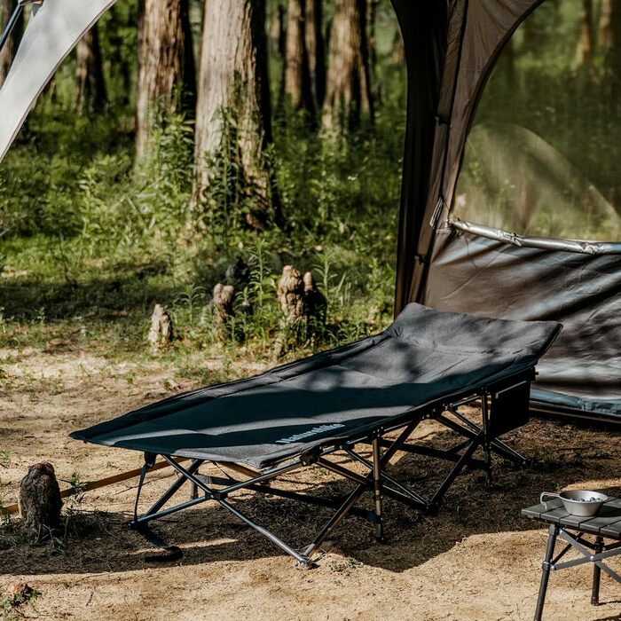 Розкладне ліжко для кемпінгу Naturehike з подушкою, 190x70x48 см, з утеплювачем, до 150 кг, портативне