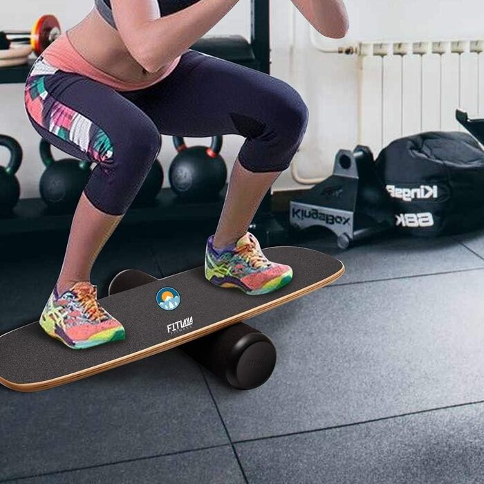 Балансувальна дошка Fitlaya Fitness з дерева для тренувань, фітнесу, хокею, скейтбордингу, серфінгу та сноубордингу