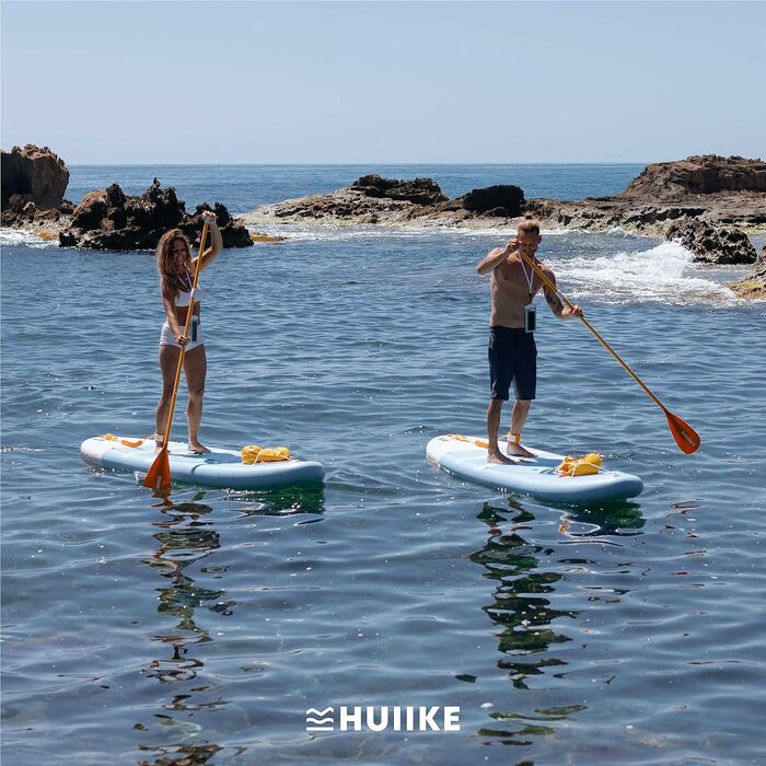 SUP-дошка HUIIKE з аксесуарами: весло, сидіння-каяк, синя, для стоячого веслування, висока стійкість