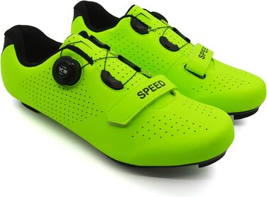 Велотуфлі для їзди на велосипеді: шосе, MTB, спіннинг. Сумісні з SPD/SPD-SL. Для чоловіків та жінок (44 EU, Зелений)