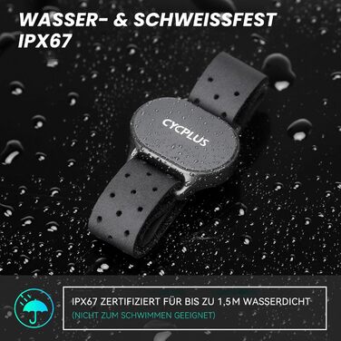 Пульсометр на браслет CYCPLUS з Bluetooth 5.1 та ANT+, LED-індикатор зон пульсу, водонепроникність IP67, для бігу, їзди на велосипеді, фітнесу та спорту (чорний)