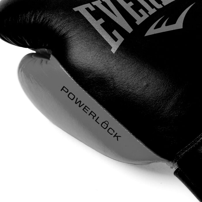 Боксерські рукавички Everlast Powerlock 2 Pro: для спарингу, тренувань з мішком та захисту зап'ястя. 5-шаровий шар, шнурівка, оригінальна Everlast Gear, білий (чорний), 12oz