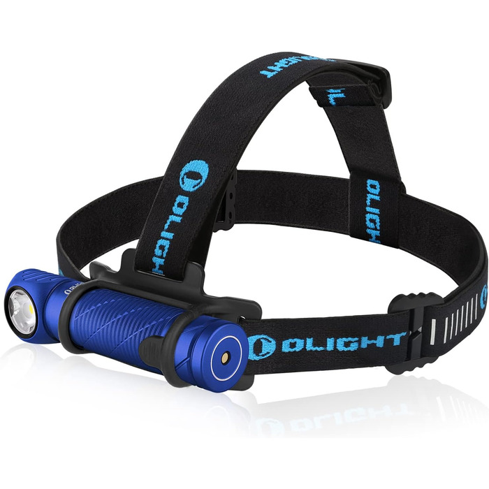OLIGHT Perun 2: Налобний ліхтар 2500 люмен, 166 метрів освітлення, USB, 5 режимів, таймер, для бігу, риболовлі, кемпінгу (блакитний)