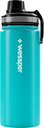 Термос пляшка Wessper 500 мл, нержавіюча сталь, герметична, BPA Free, 3 кришки, синя, для спорту, дітей і дорослих, кемпінг, велосипед, outdoor