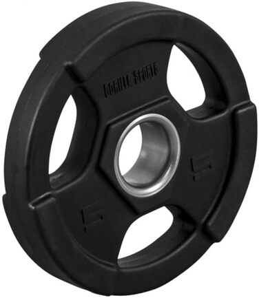 Олімпійські диски GORILLA SPORTS 5 кг, пластик, 50 мм, чорні, тригрип