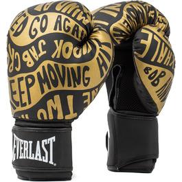 Боксерські рукавички Everlast Spark 14oz чорні/золоті, унісекс, для тренувань
