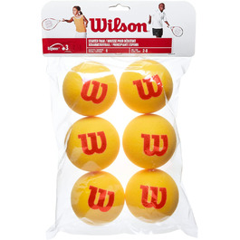 Пінопластові м'ячі Wilson Starter для тенісу, 3 або 6 шт, червоно-жовті, універсальні